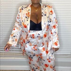 Satin pant suit